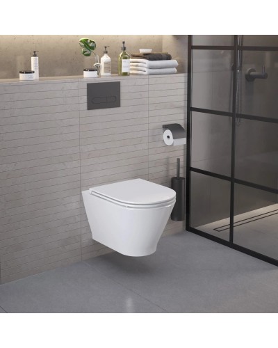 Унитаз подвесной Ambassador Elysium 183K19002RS безободковый, с сиденьем микролифт, белый глянец