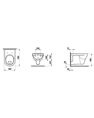Подвесной унитаз с полочкой Laufen Pro 8.2095.1.000.000.1