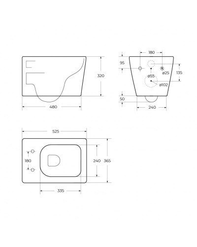 Унитаз подвесной безободковый с сиденьем дюропласт soft close BelBagno LUCE-TOR BB076CH-TOR/SC