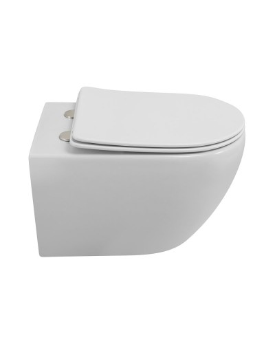 Унитаз подвесной безободковый со смывом Торнадо с сиденьем дюропласт soft close CEZARES STREAM CZR-2426-TH-TOR/SC