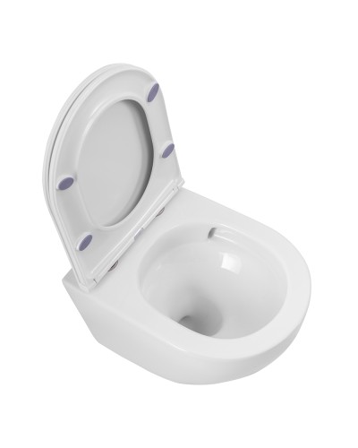 Унитаз подвесной безободковый смыв TORNADO с сиденьем BelBagno SFERA-TOR BB046CH-TOR/BB870SC