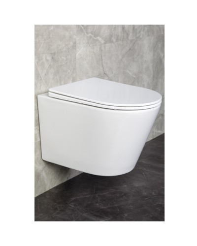 УНИТАЗ ПОДВЕСНОЙ БЕЗОБОДКОВЫЙ LASBERG (крышка дюропласт-микролифт)