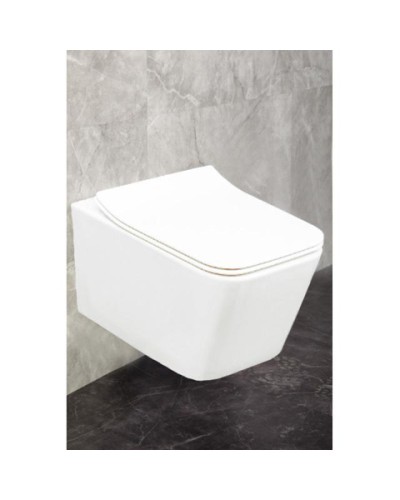 УНИТАЗ ПОДВЕСНОЙ БЕЗОБОДКОВЫЙ MELLE (крышка дюропласт-микролифт)