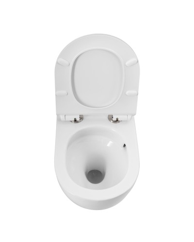 Унитаз подвесной безободковый смыв TORNADO с сиденьем BelBagno SFERA-TOR BB046CH-TOR/BB2111SC