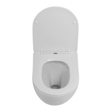 Унитаз подвесной безободковый со смывом Торнадо с сиденьем дюропласт soft close CEZARES STREAM CZR-2426-TH-TOR/SC