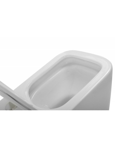 Унитаз подвесной безободковый с сиденьем BelBagno DUE 2.0 BB7107CHR/SC