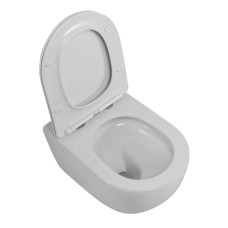 Унитаз подвесной безободковый со смывом Торнадо с сиденьем дюропласт soft close CEZARES STREAM CZR-2426-TH-TOR/SC