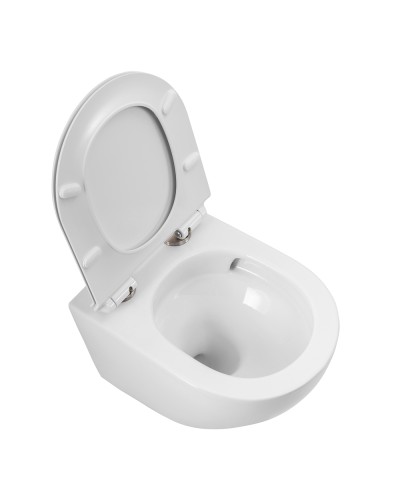 Унитаз подвесной безободковый смыв TORNADO с сиденьем BelBagno SFERA-TOR BB046CH-TOR/BB2111SC