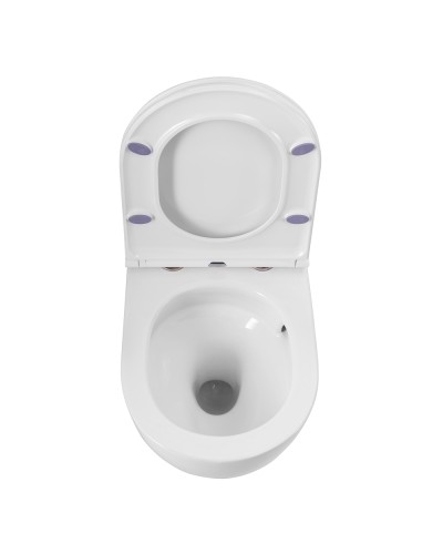 Унитаз подвесной безободковый смыв TORNADO с сиденьем BelBagno SFERA-TOR BB046CH-TOR/BB870SC