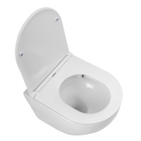 Унитаз подвесной безободковый смыв TORNADO с сиденьем BelBagno SFERA-TOR BB046CH-TOR/BB870SC