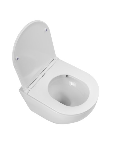 Унитаз подвесной безободковый смыв TORNADO с сиденьем BelBagno SFERA-TOR BB046CH-TOR/BB870SC