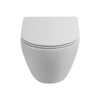 Унитаз подвесной безободковый со смывом Торнадо с сиденьем дюропласт soft close CEZARES STREAM CZR-2426-TH-TOR/SC