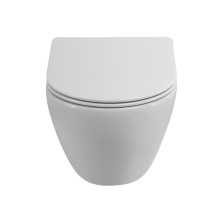 Унитаз подвесной безободковый со смывом Торнадо с сиденьем дюропласт soft close CEZARES STREAM CZR-2426-TH-TOR/SC