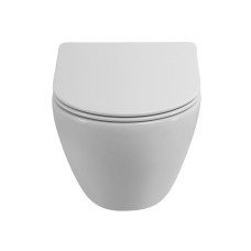 Унитаз подвесной безободковый со смывом Торнадо с сиденьем дюропласт soft close CEZARES STREAM CZR-2426-TH-TOR/SC