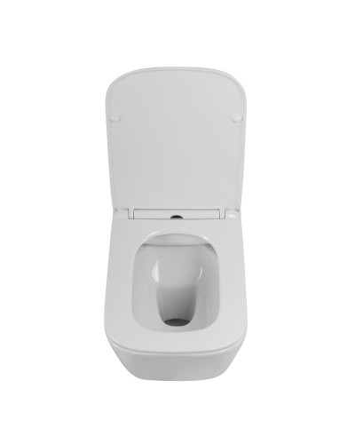 Унитаз подвесной безободковый с сиденьем BelBagno DUE 2.0 BB7107CHR/SC