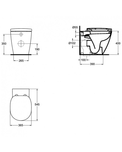 Унитаз Ideal Standard Connect E803401 приставной без сиденья