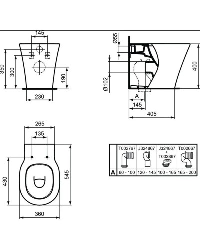 Унитаз приставной Ideal Standard Connect Air AquaBlade E004201