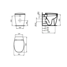 Унитаз приставной с сиденьем микролифт Ideal Standard Dea AquaBlade T349101