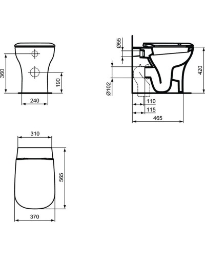 Унитаз приставной Ideal Standard Active T316701