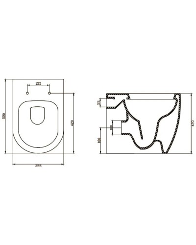 Унитаз приставной BelBagno Marino BB105CB