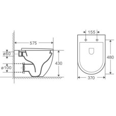 Унитаз Grossman GR-PR4450S приставной с сиденьем Микролифт