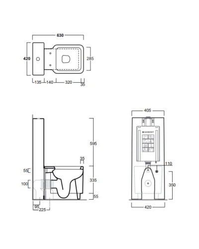 Чаша напольного/приставного унитаза Simas Flow FL61bi