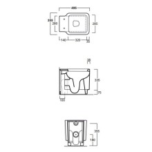 Чаша напольного/приставного унитаза Simas Flow FL61bi