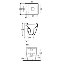 Приставной унитаз Kerasan Ego 321401