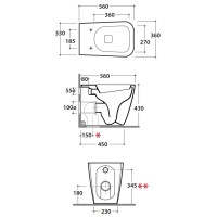 Унитаз приставной Globo Stone ST001bi