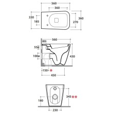 Унитаз приставной Globo Stone ST001bi