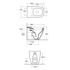 Унитаз приставной Globo Stockholm LA001.bi