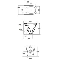 Унитаз приставной Globo Forty3 FO002.bi