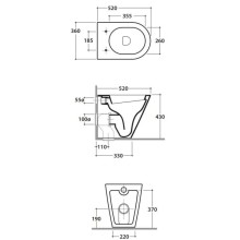 Унитаз приставной Globo Forty3 FO002.bi