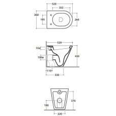 Унитаз приставной Globo Forty3 FO002.bi