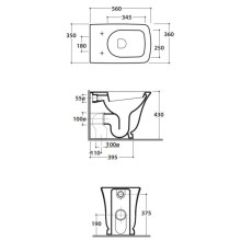Унитаз приставной Globo Relais RE001.bi