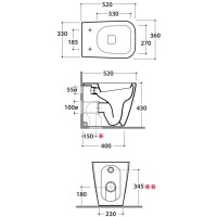 Унитаз приставной Globo Stone ST002bi