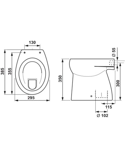 Унитаз приставной с вертикальным выпуском Jika Baby 8220370000001