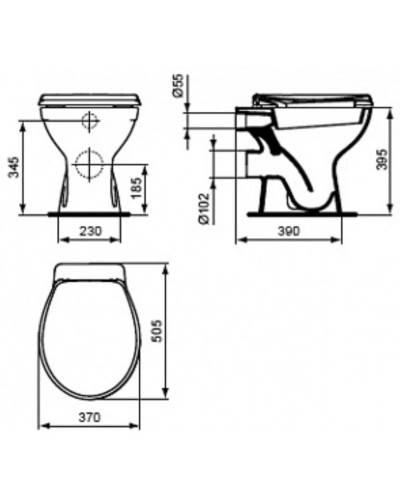 Унитаз приставной Vidima Seva Fresh E406261