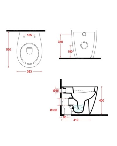 Унитаз приставной Artceram Step STV0020100bi
