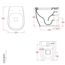 Унитаз приставной Artceram Azuley AZV0020100