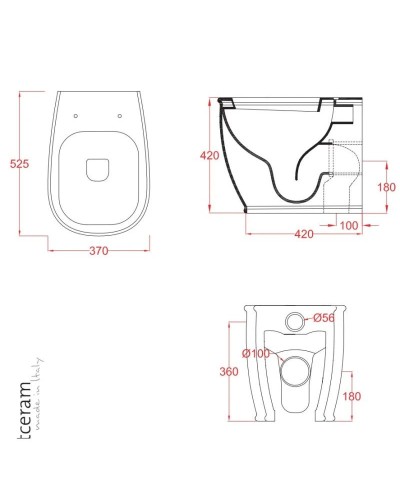 Унитаз приставной Artceram Azuley AZV0020100