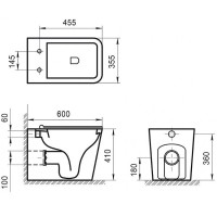 Унитаз BelBagno Ardente-R BB003CBR приставной без сиденья
