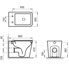 Унитаз BelBagno Ardente-R BB003CBR приставной без сиденья