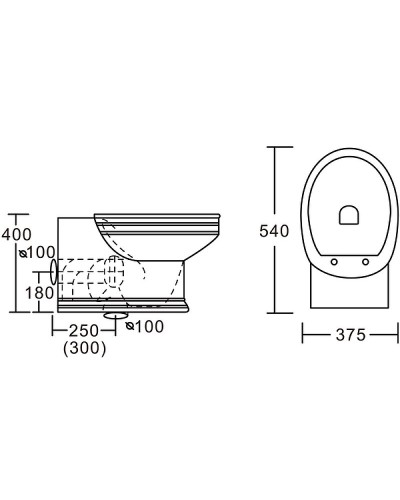 Унитаз CeramaLux Lux Classic 4287 приставной с сиденьем Микролифт