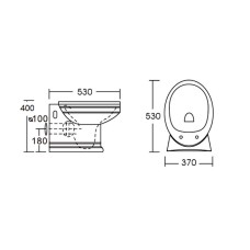 Унитаз CeramaLux Lux Classic 4291 приставной с сиденьем Микролифт