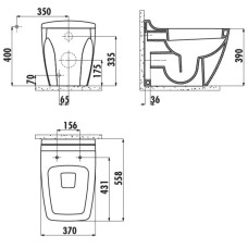 Унитаз приставной с функцией биде Creavit Bull BL35000000