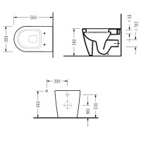 Унитаз биде Serel Smart SM11SLBM приставной с сиденьем Микролифт