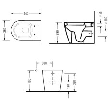 Унитаз биде Serel Smart SM11SLBM приставной с сиденьем Микролифт
