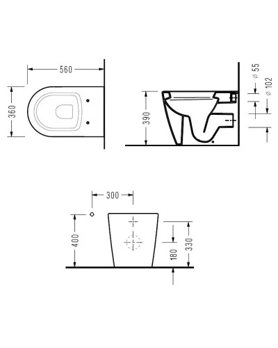 Унитаз биде Serel Smart SM11SLBM приставной с сиденьем Микролифт