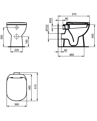 Приставной унитаз Ideal Standard Tempo T328601